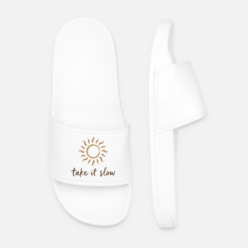 Take It Slow Sun Logo - Claquettes Homme - blanc