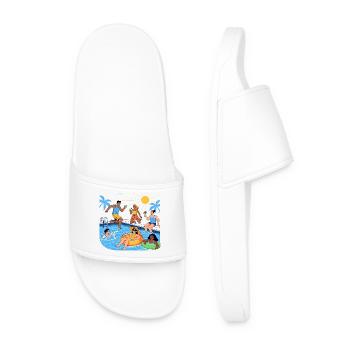 Fête estivale près de la piscine Bonne humeur - Claquettes Homme - blanc - Devant
