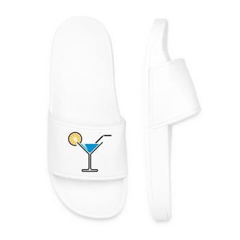 Cocktail / Cocktailglas / Martini + (Hellblau) - Männer Badelatschen - Weiß - Vorne