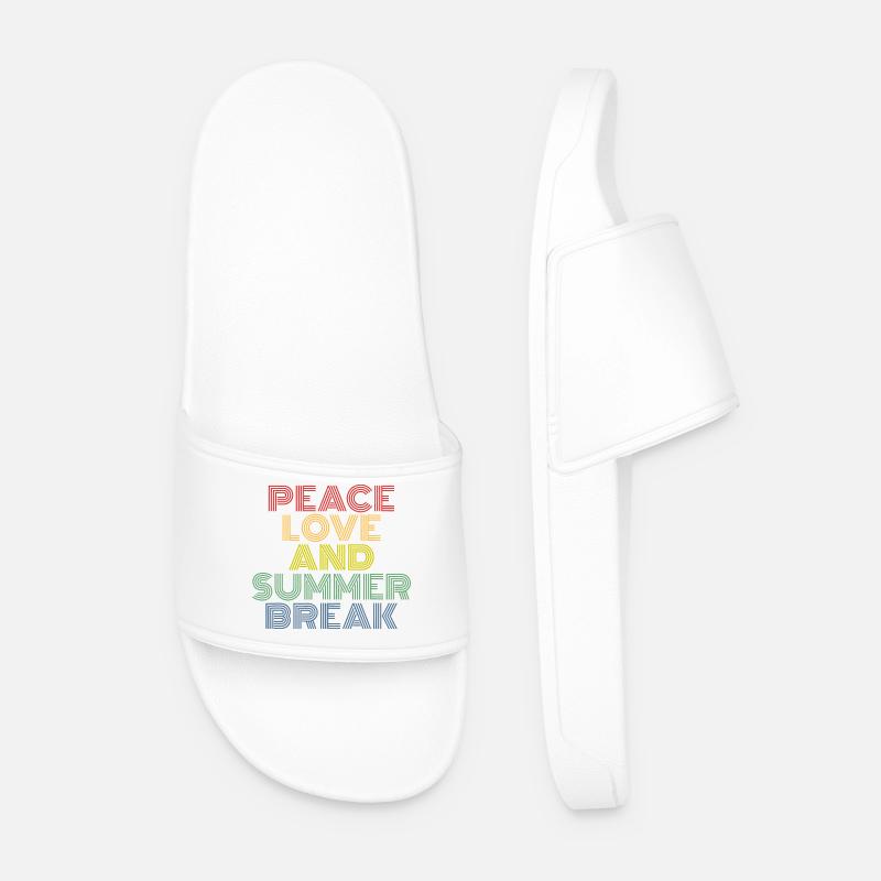 Peace Love Sommerferien - Männer Badelatschen - Weiß
