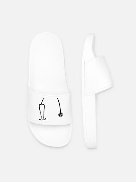 stethoscope - Men’s Pool Sliders - white