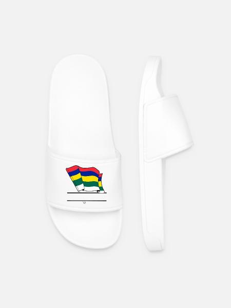 Terschelling Flag – Custom Island Design - Men’s Pool Sliders - white