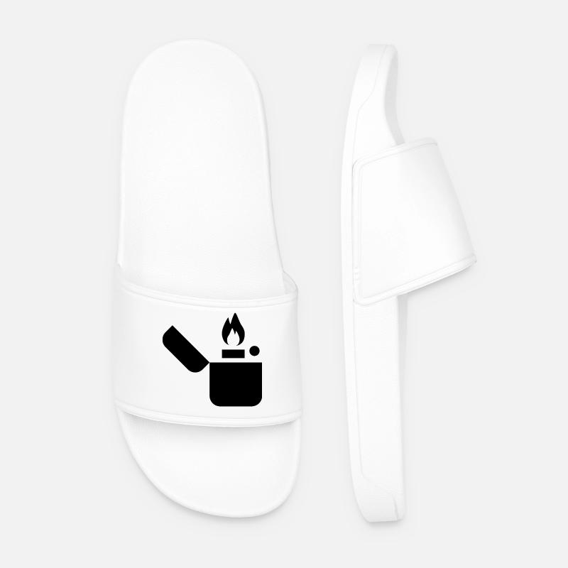 Gas Lighter - Men’s Pool Sliders - white