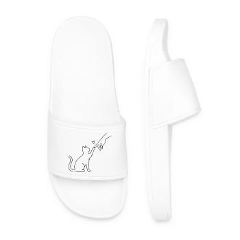 Équipe Cat Paw Cat Mom Heart Drôle - Claquettes Homme - blanc - Devant