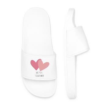 Double Cœurs Pastel Mieux ensemble amitié - Claquettes Homme - blanc - Devant