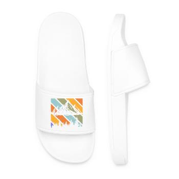 Hiking Mountain Trail Backpacking Outdoors Poaching - Men’s Pool Sliders - white - Front