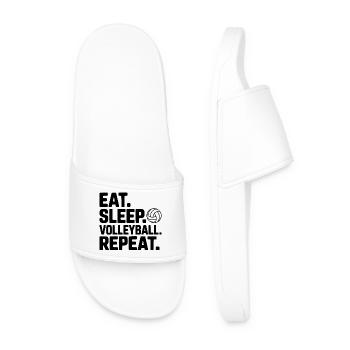 Eat. Sleep. Volleyball. Repeat. - Men’s Pool Sliders - white - Front