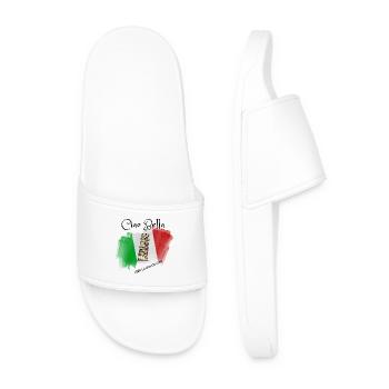 Leaning Tower on Italian Flag Brush - Men’s Pool Sliders - white - Front