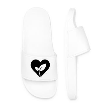 Gardener heart with plant - Men’s Pool Sliders - white - Front