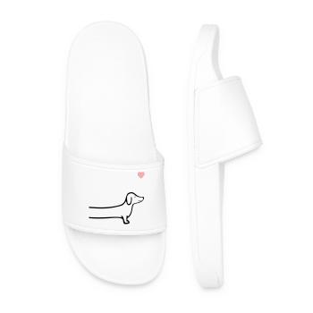 Chiens Cœur de teckel - Claquettes Homme - blanc - Devant