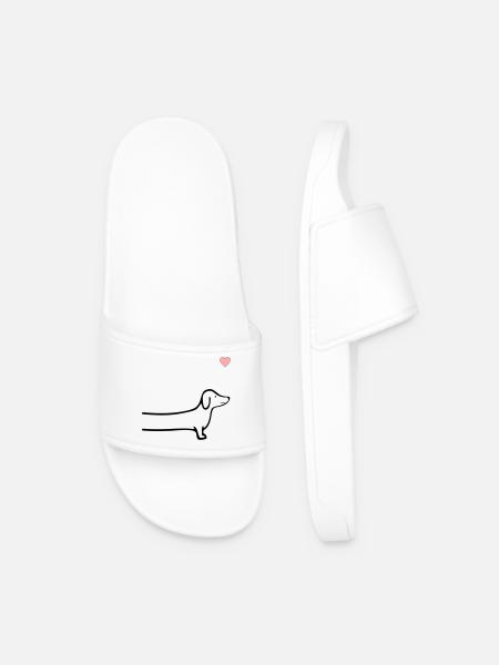 Chiens Cœur de teckel - Claquettes Homme - blanc