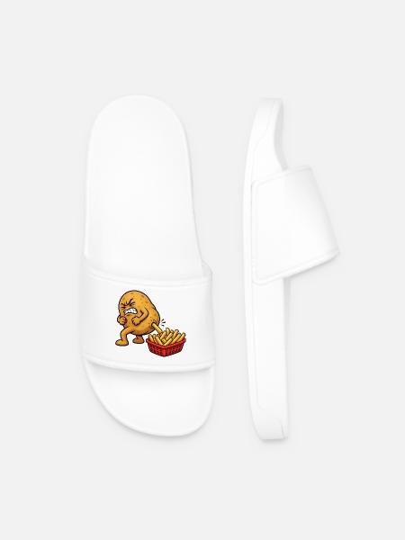 Potato Preparation French Fries Funny Fries - Men’s Pool Sliders - white