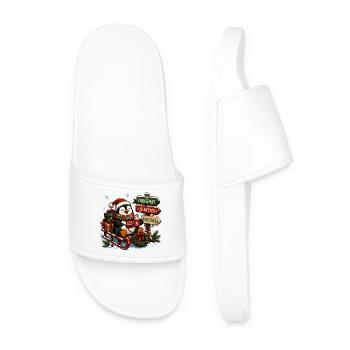 Christmas Penguin - Men’s Pool Sliders - white - Front