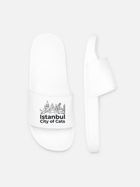 Istanbul City of Cats - Men’s Pool Sliders - white