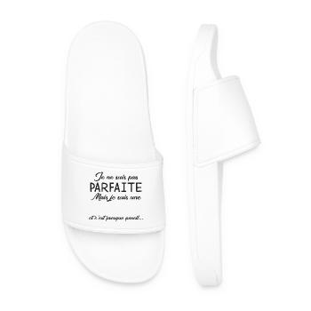 Je Ne Suis Pas Parfaite Mais Je Suis Une Et C E... - Claquettes Homme - blanc - Devant