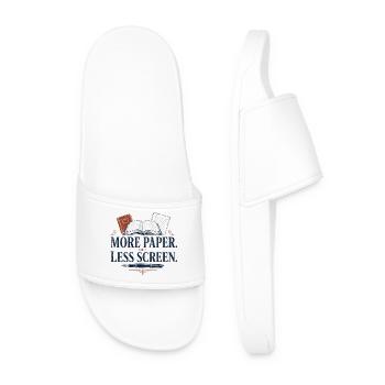 More Paper Less Screen - Men’s Pool Sliders - white - Front
