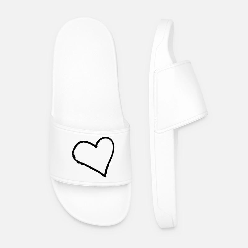 Big Heart - Men’s Pool Sliders - white