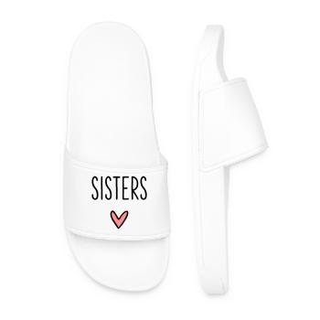 Sisters heart best friend sister love - Men’s Pool Sliders - white - Front