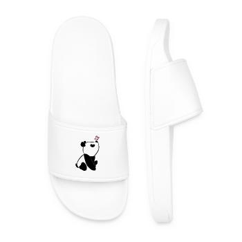 Panda mit Schmetterling – Süßes Tiermotiv - Männer Badelatschen - Weiß - Vorne
