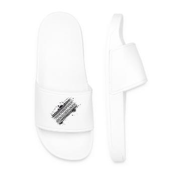 sale voiture pneu bande de roulement frein piste graffiti - Claquettes Homme - blanc - Devant
