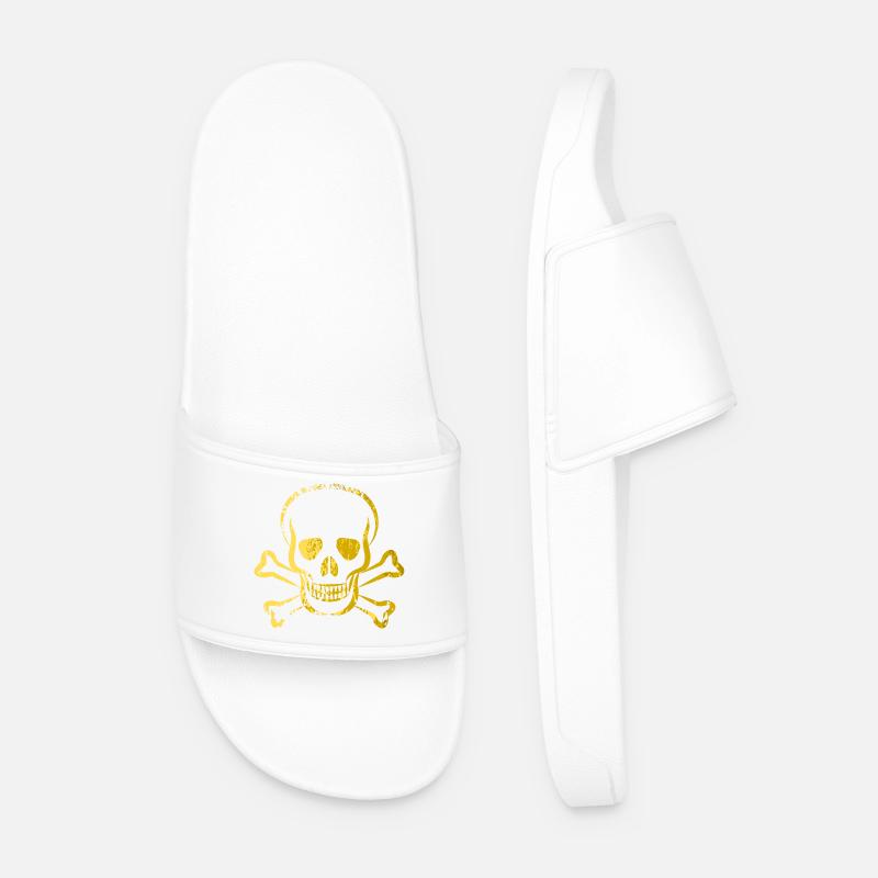 Totenkopf - Skull - Skull & Bones - Männer Badelatschen - Weiß