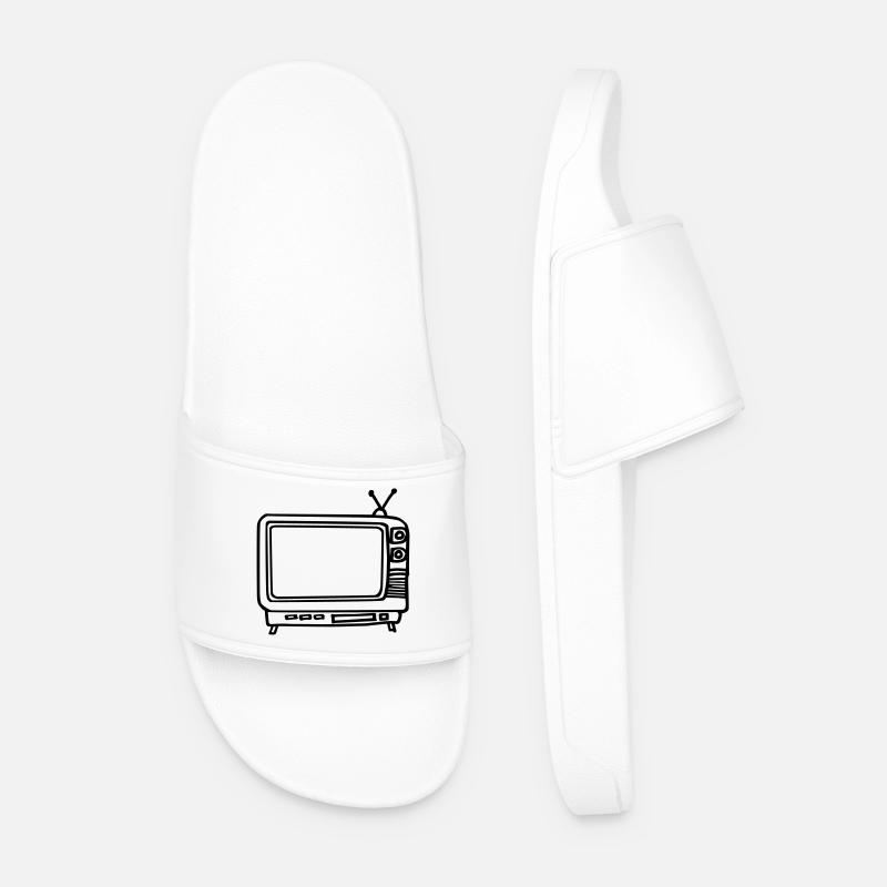 Fernseher - Männer Badelatschen - Weiß