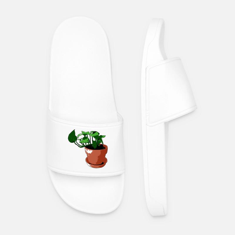 Pflanze - Männer Badelatschen - Weiß
