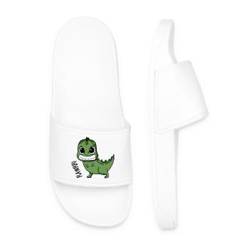 Bébé dinosaure en colère cadeau - Claquettes Homme - blanc - Devant