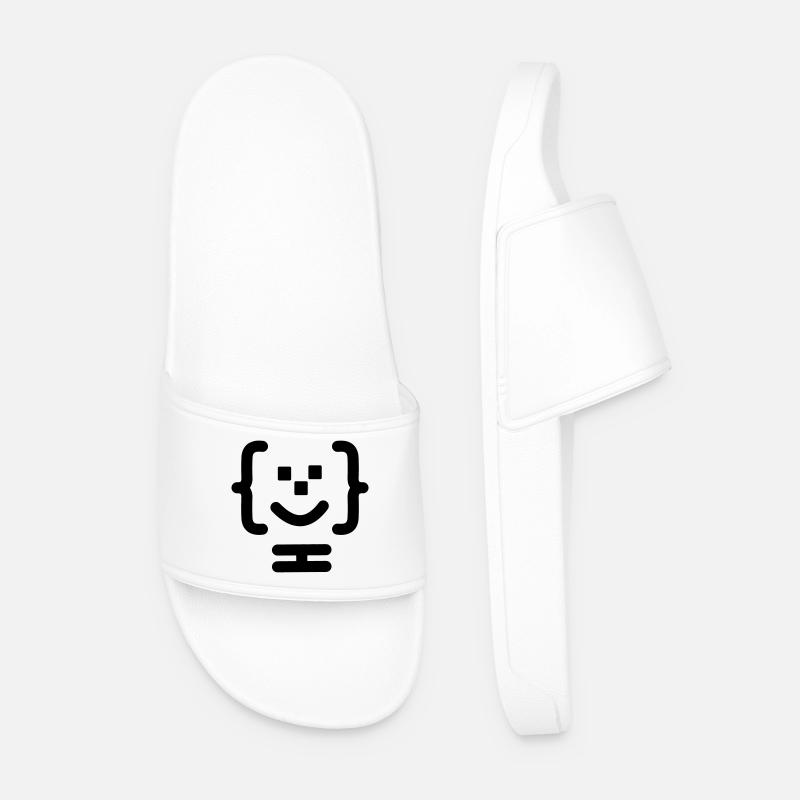 Logo du code du programmeur principal - Claquettes Homme - blanc