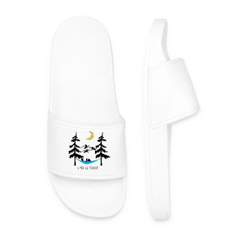 Conception ludique de lune souriante nocturne - Claquettes Homme - blanc - Devant
