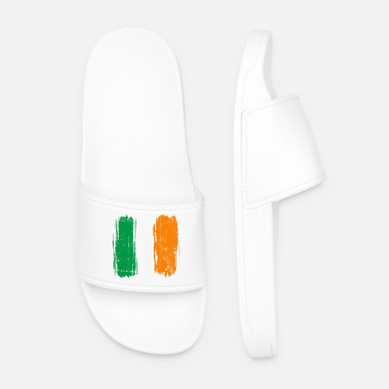 Pinselstriche der italienischen Flagge - Männer Badelatschen - Weiß