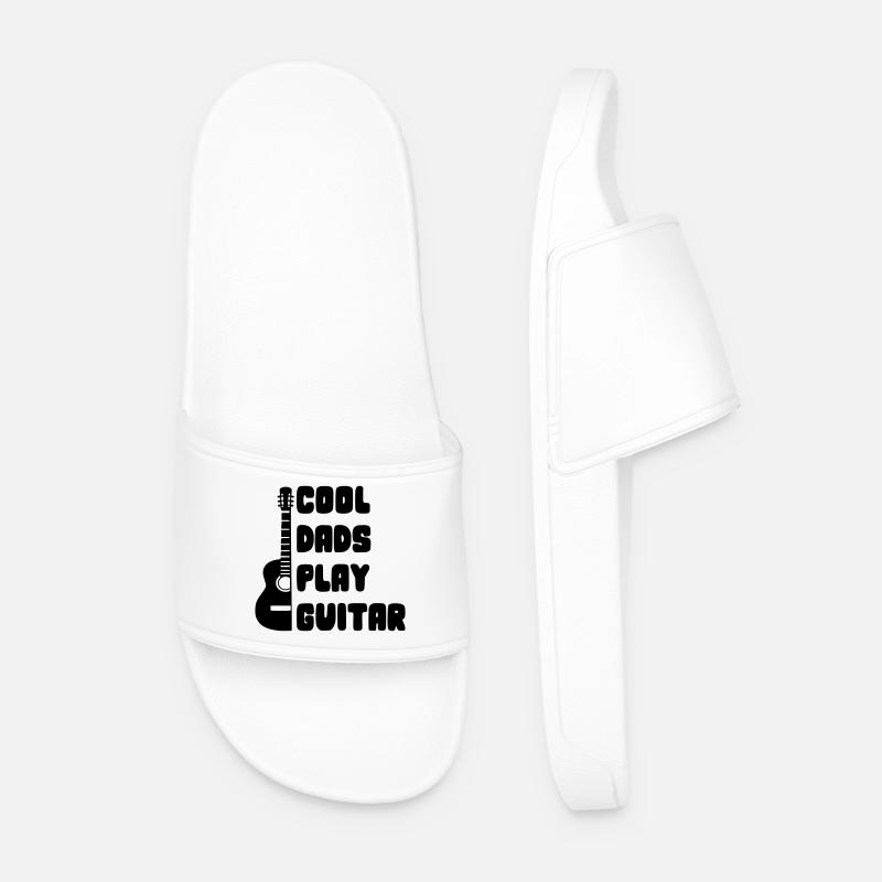 Cool dads play guitar. Vadardag # - Men’s Pool Sliders - white