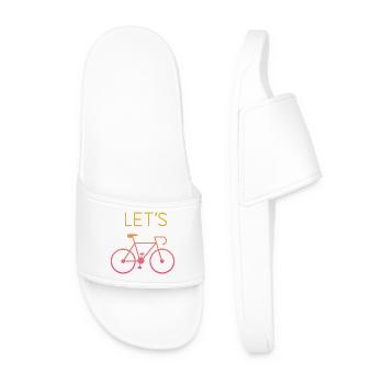 Let's Cycling - Men’s Pool Sliders - white - Front