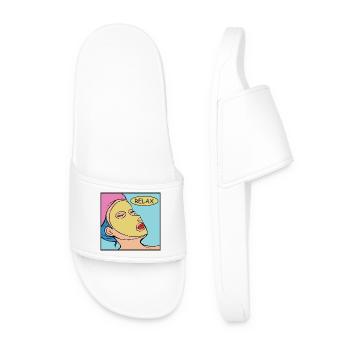 Relax Pop Art Face Mask - Men’s Pool Sliders - white - Front