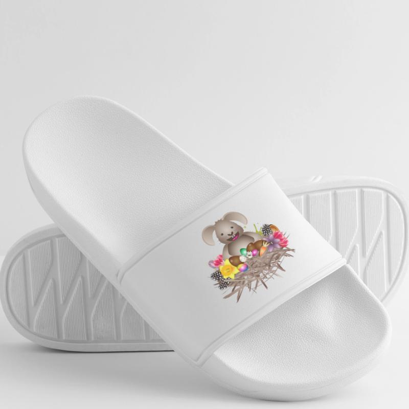 small Easter in the Easter nest full of Easter eggs Men’s Pool Sliders