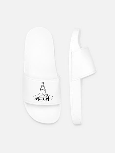 Namaste Sanskrit écrit mains - Claquettes Homme - blanc