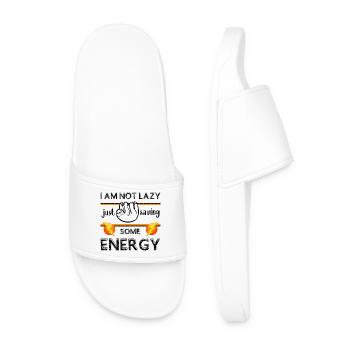 I'm not lazy, I'm just saving energy, sloth; - Men’s Pool Sliders - white - Front