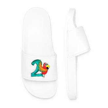 2 birthday 2 years old with animal motif - two - Men’s Pool Sliders - white - Front
