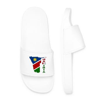 Namibia Map Flag - Men’s Pool Sliders - white - Front