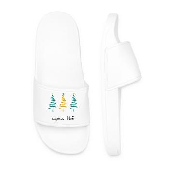 NOËL. JOYEUX NOËL. MERRY CHRISTMAS. NOUVEL AN - Claquettes Homme - blanc - Devant