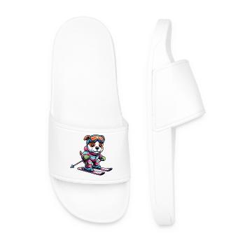 Dog American Staffordshire Terrier Ski Skier - Men’s Pool Sliders - white - Front