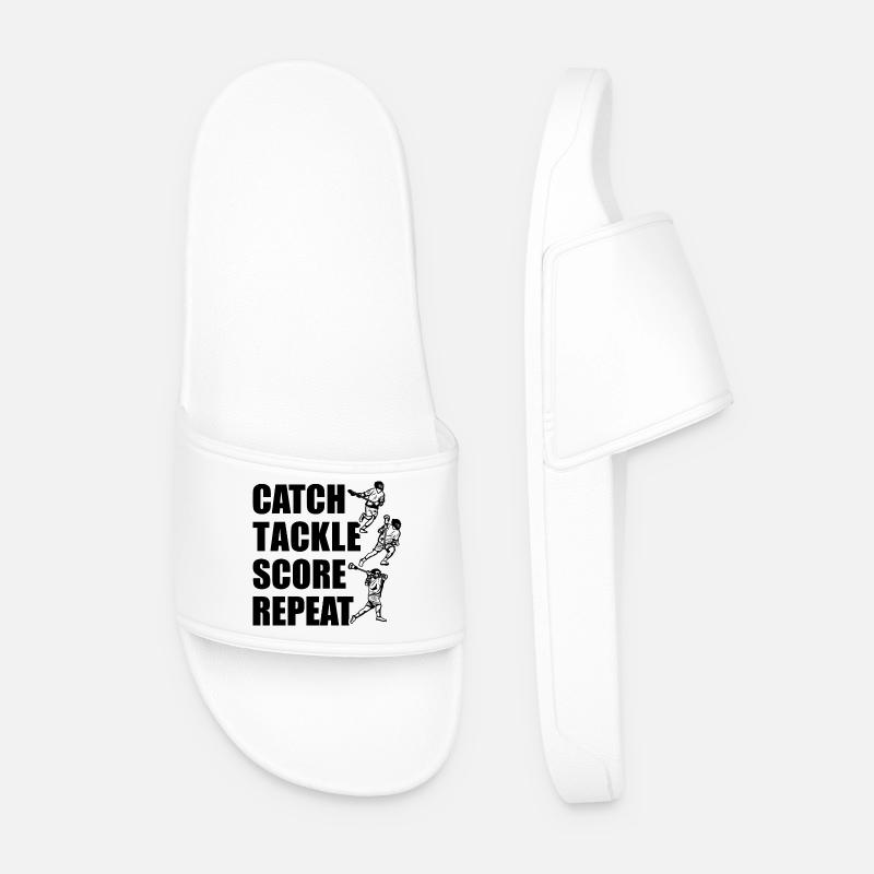 Catch, tackle, points, repeat - Men’s Pool Sliders - white