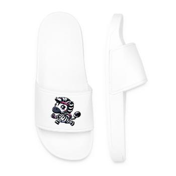 Zebra Jogger Cartoon Sport Marathon En Course À Pied - Claquettes Homme - blanc - Devant