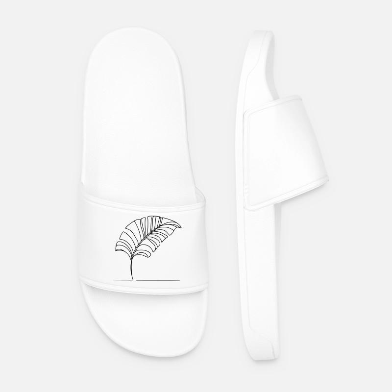 Blatt - Männer Badelatschen - Weiß