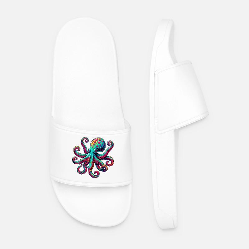 Octopus - Men’s Pool Sliders - white