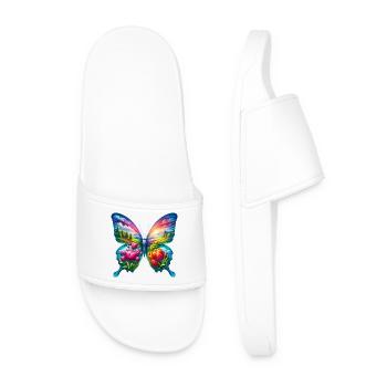 Papillon Fleurs Tulipes Tulipe Hollande - Claquettes Homme - blanc - Devant