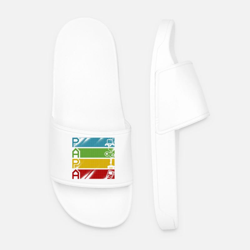 Retro Gamers Pixel Multicolor - Men’s Pool Sliders - white
