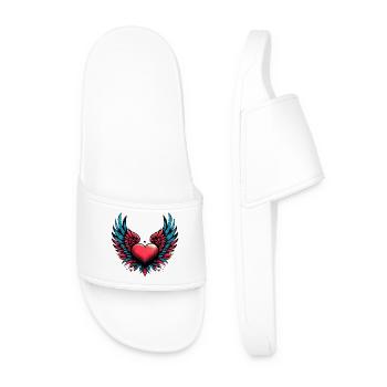 Coeur avec ailes - Claquettes Homme - blanc - Devant