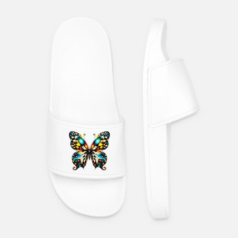Schmetterling - Männer Badelatschen - Weiß