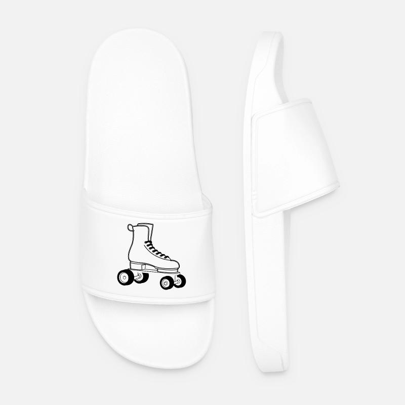 Rollerskates Line Art - Männer Badelatschen - Weiß